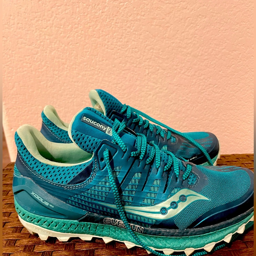Saucony Everun Trail Running Shoes - Women's Xodus Iso 3 Blue/Green/Teal
